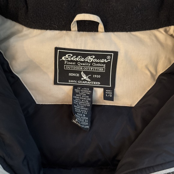 Vintage Eddie Bauer Goose Down Puffer Bomber Jacket 90's EUC Fluffy Soft Warm - Picture 2 of 12